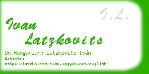 ivan latzkovits business card